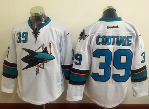 Sharks #39 Logan Couture White Stitched NHL Jersey - Click Image to Close